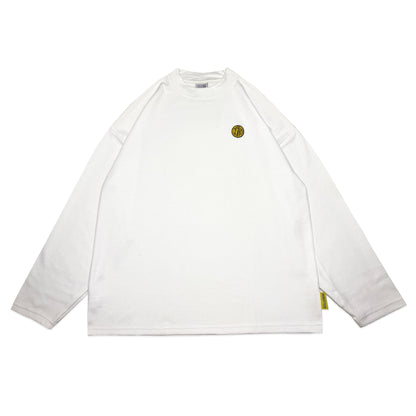 Waffle Acid House Long Sleeve Baggy Cuff T-Shirt | White