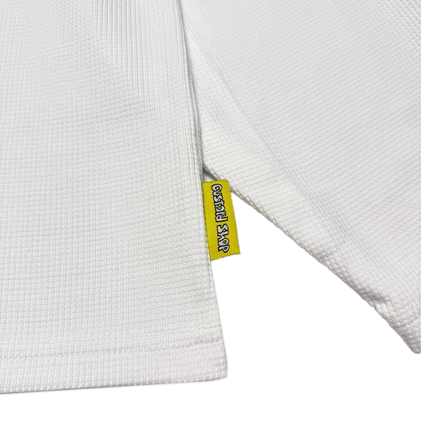 Waffle Acid House Long Sleeve Baggy Cuff T-Shirt | White