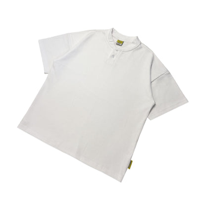 Waffle Henley Two-Button Shirt | White