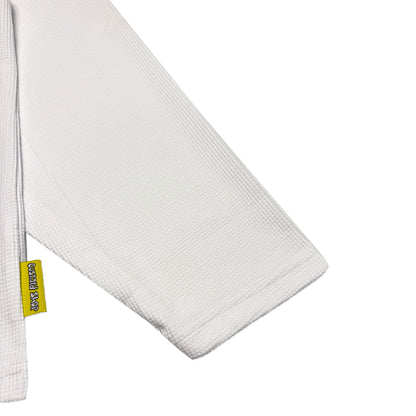 Waffle Acid House Long Sleeve Baggy Cuff T-Shirt | White