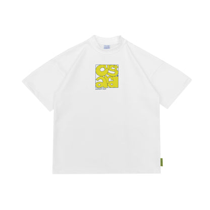 Heavyweight Geometric Print T-Shirt | White