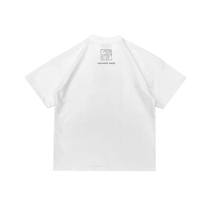Heavyweight Geometric Print T-Shirt | White