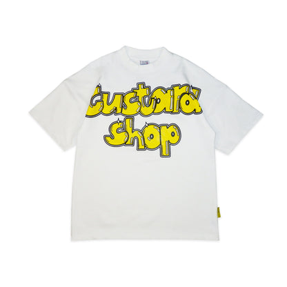 Heavyweight Graffiti Print T-Shirt | White