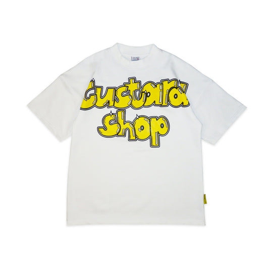 Heavyweight Graffiti Print T-Shirt | White