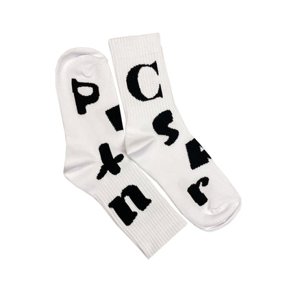 Spell-out Socks | White