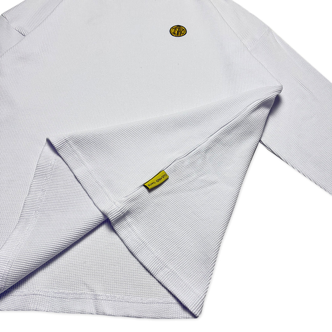 Waffle Acid House Long Sleeve T-Shirt | White