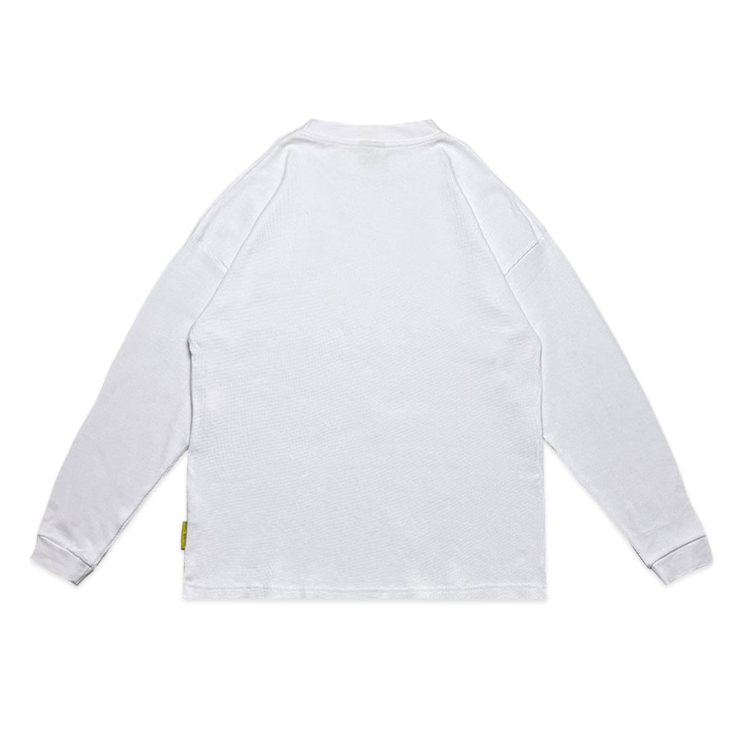 Waffle Acid House Long Sleeve T-Shirt | White