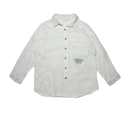 Custard Reclaimed Gauze Button Shirt | Size Medium