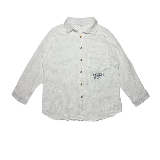 Custard Reclaimed Gauze Button Shirt | Size Medium