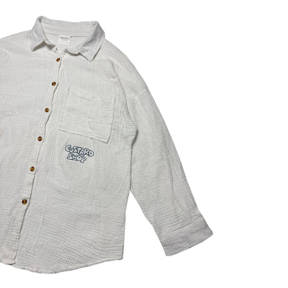 Custard Reclaimed Gauze Button Shirt | Size Medium