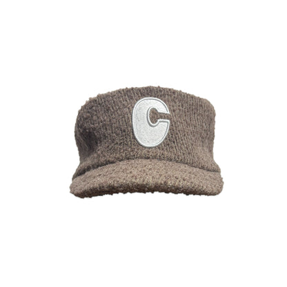 (Pre-Order) Brown Wool 6 Panel Short Brim Initial Adjustable Cap