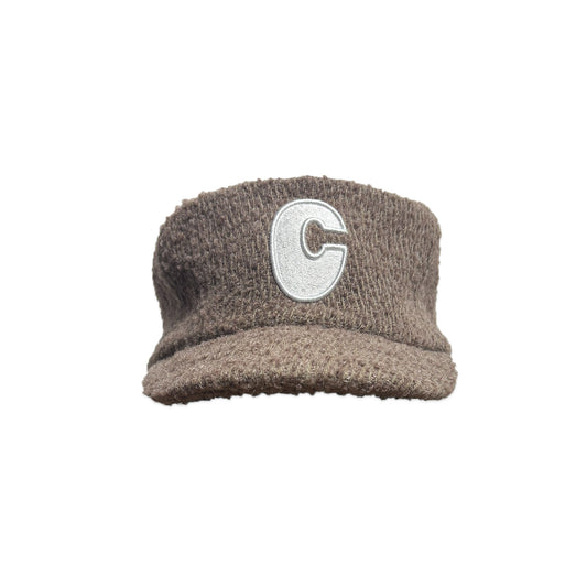 (Pre-Order) Brown Wool 6 Panel Short Brim Initial Adjustable Cap