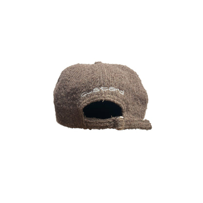 (Pre-Order) Brown Wool 6 Panel Short Brim Initial Adjustable Cap