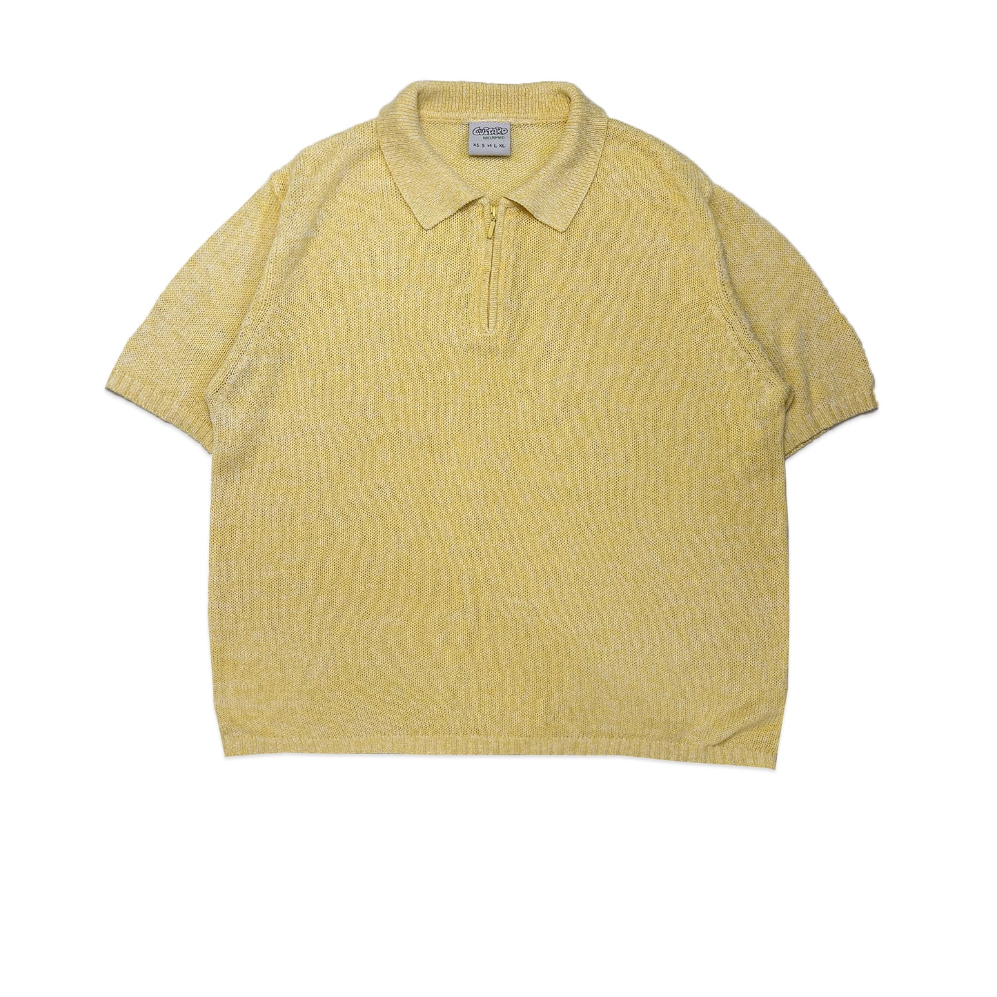 Custard Reclaimed Zip Polo | Size Small