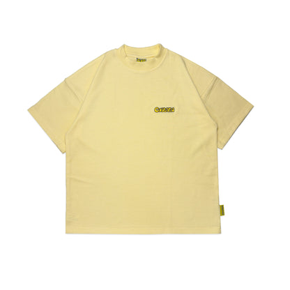 Waffle Embroidered T-Shirt | Pastel Yellow
