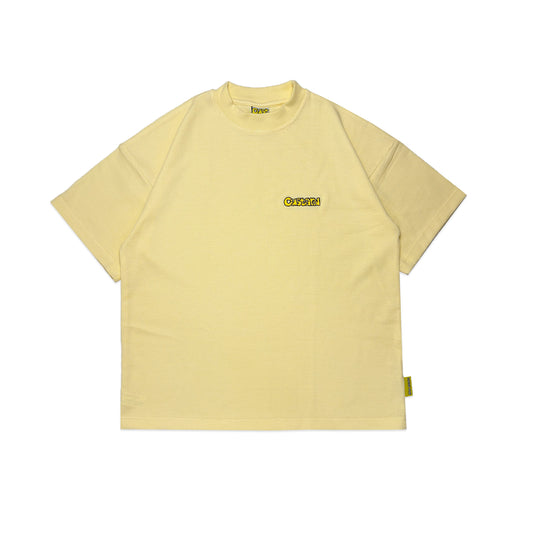 Waffle Embroidered T-Shirt | Pastel Yellow