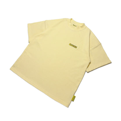 Waffle Embroidered T-Shirt | Pastel Yellow