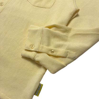 Waffle Long Sleeve Button-up Shirt | Pastel Yellow