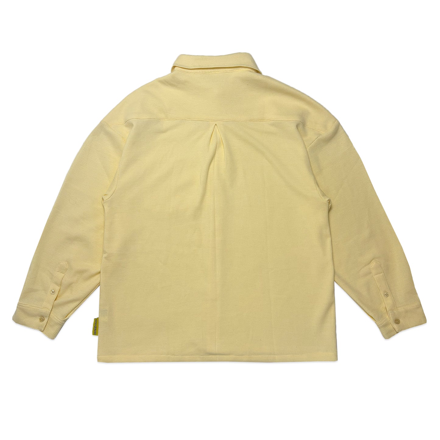 Waffle Long Sleeve Button-up Shirt | Pastel Yellow