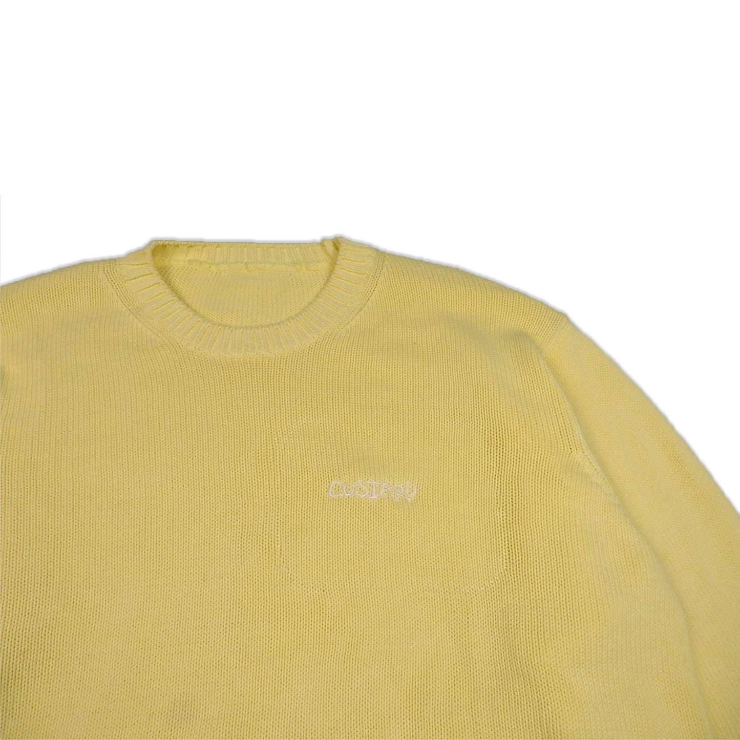 Custard Reclaimed Yellow Knit Jumper | Size Large