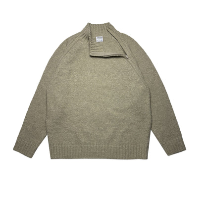 Custard Reclaimed Zip-Neck Jumper | Size X-Large