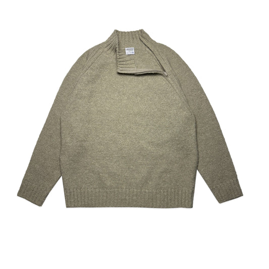 Custard Reclaimed Zip-Neck Jumper | Size X-Large
