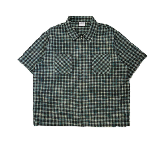 Custard Reclaimed Cheesecloth Zip Shirt | Size Medium