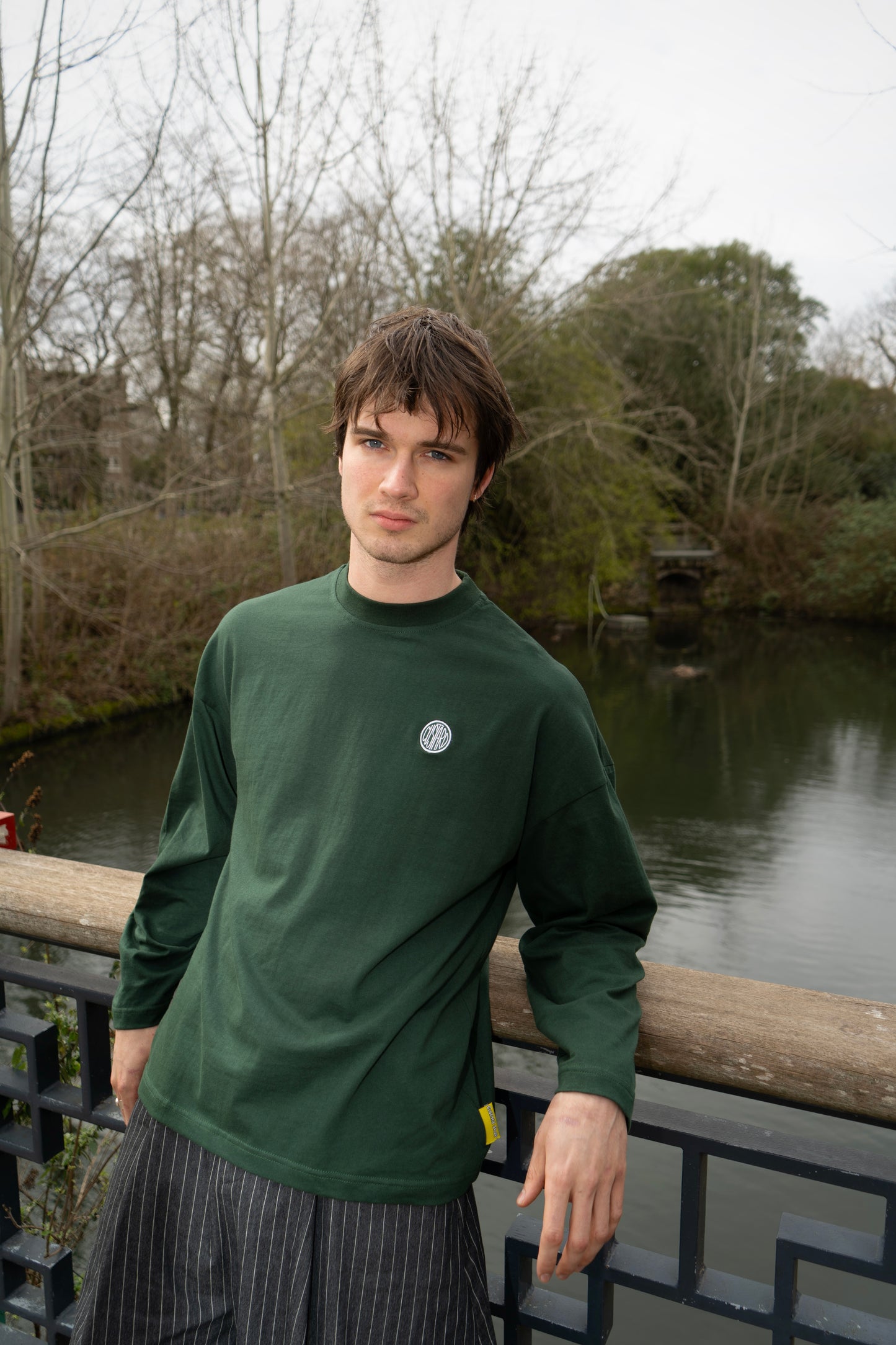 Lightweight Acid House Long Sleeve T-Shirt | Forest Green