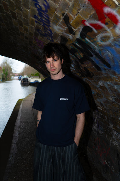 Waffle Embroidered T-Shirt | Navy