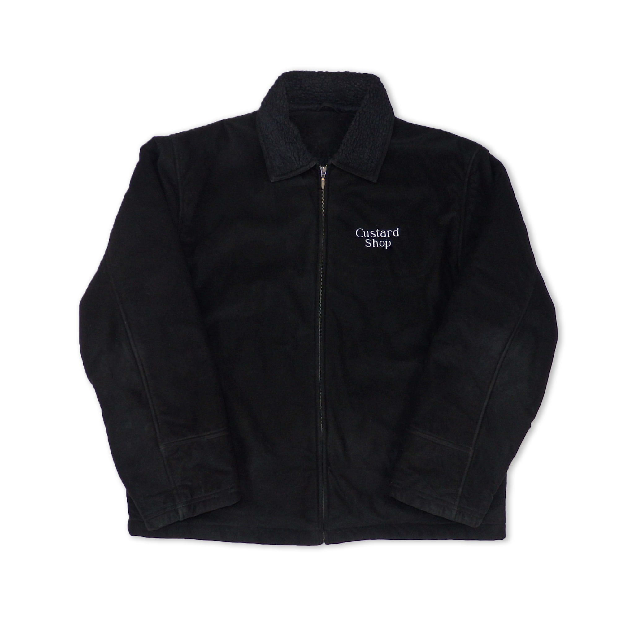 Custard Reclaimed Black Fleece-Lined Chore Jacket | Size XL