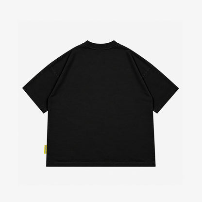 Heavyweight Block Print T-Shirt | Black