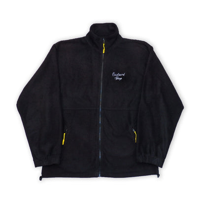 Custard Reclaimed Black Full-Zip Fleece | Size Large