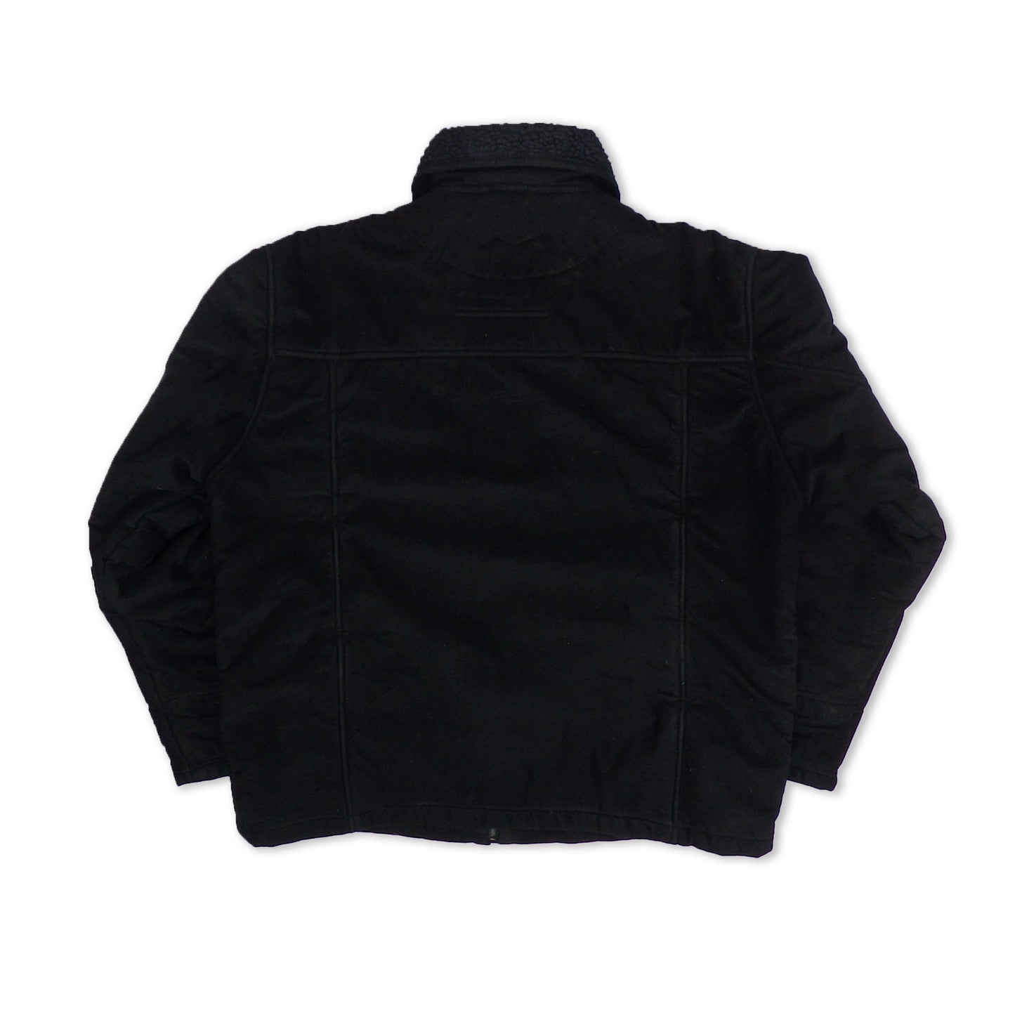 Custard Reclaimed Black Fleece-Lined Chore Jacket | Size XL