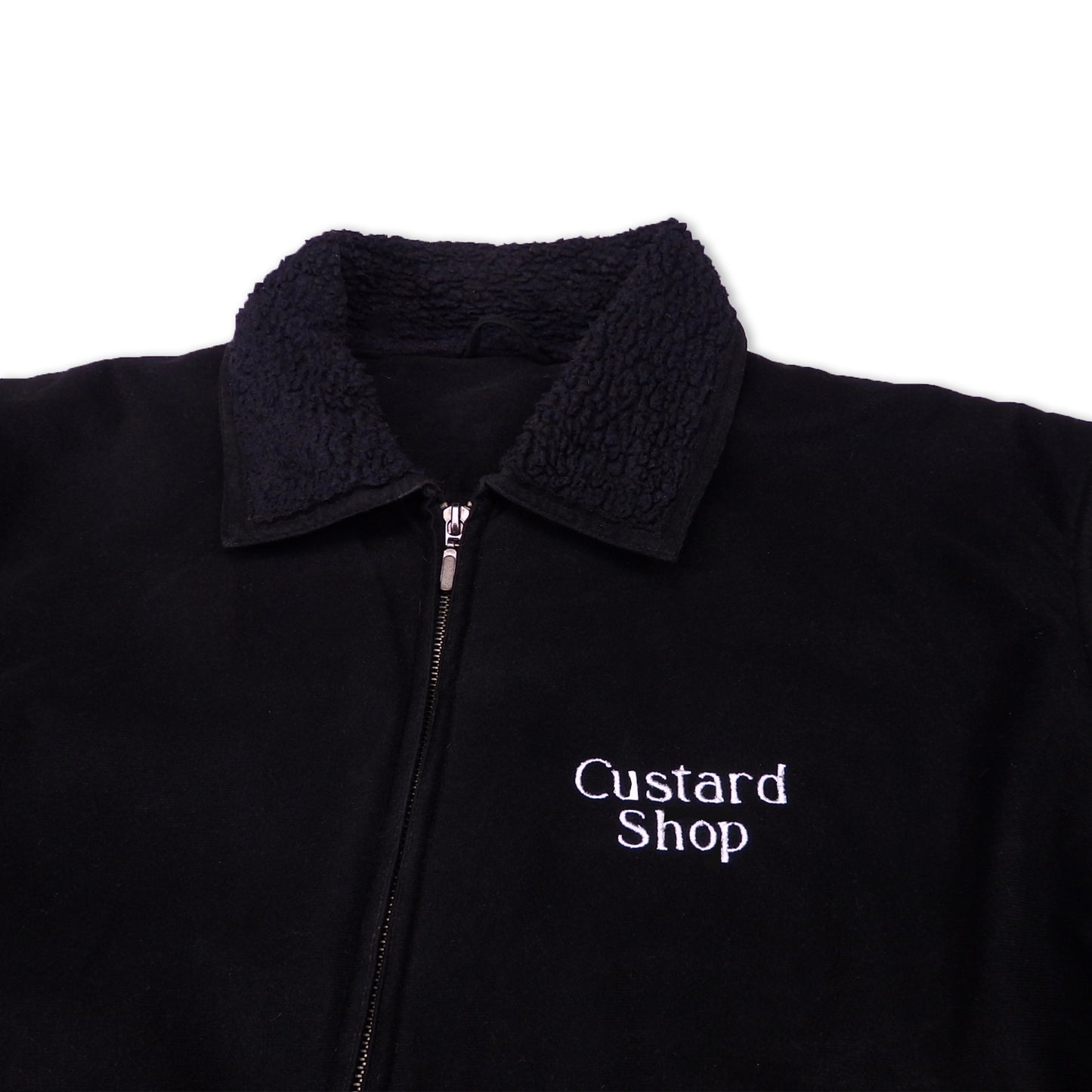 Custard Reclaimed Black Fleece-Lined Chore Jacket | Size XL