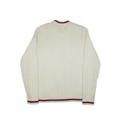 Custard Reclaimed White Full-Zip Cardigan | Size Medium