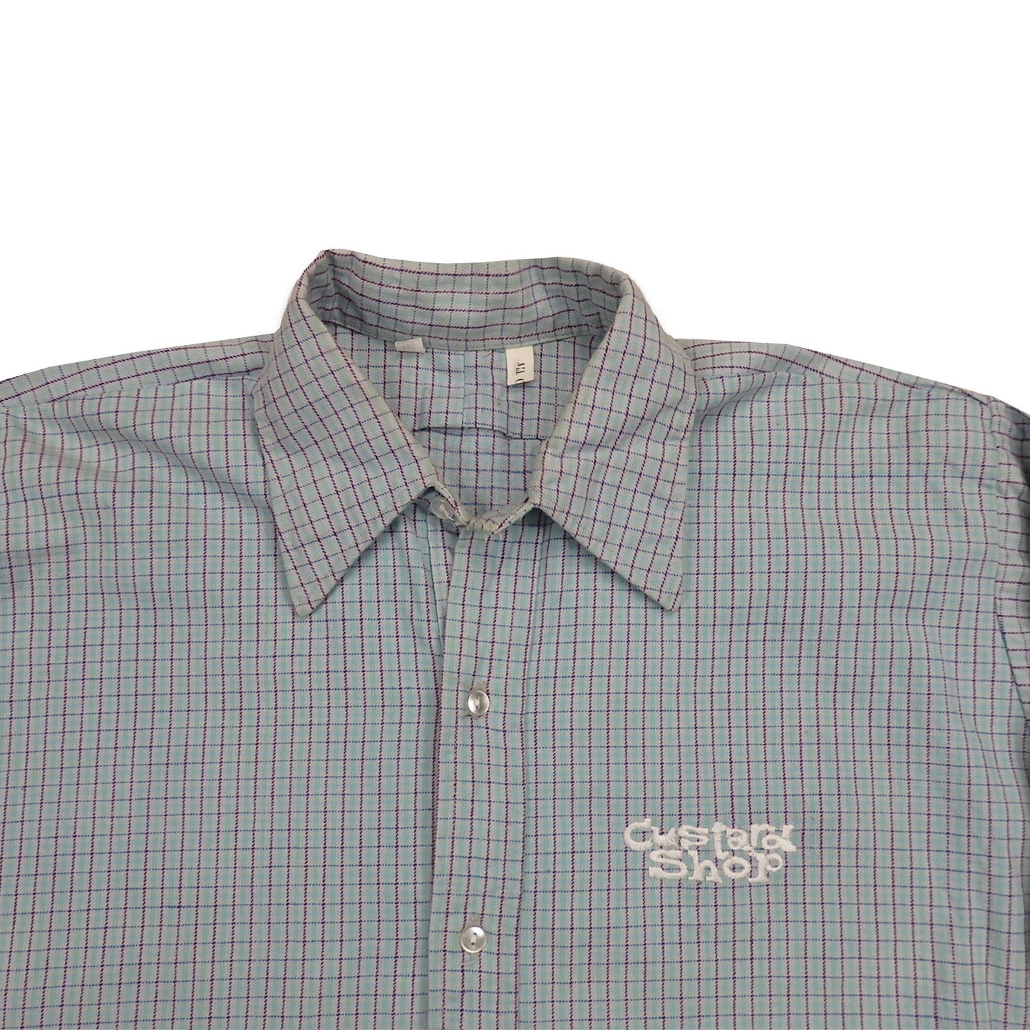 Custard Reclaimed Blue Checkered Shirt | Size Large