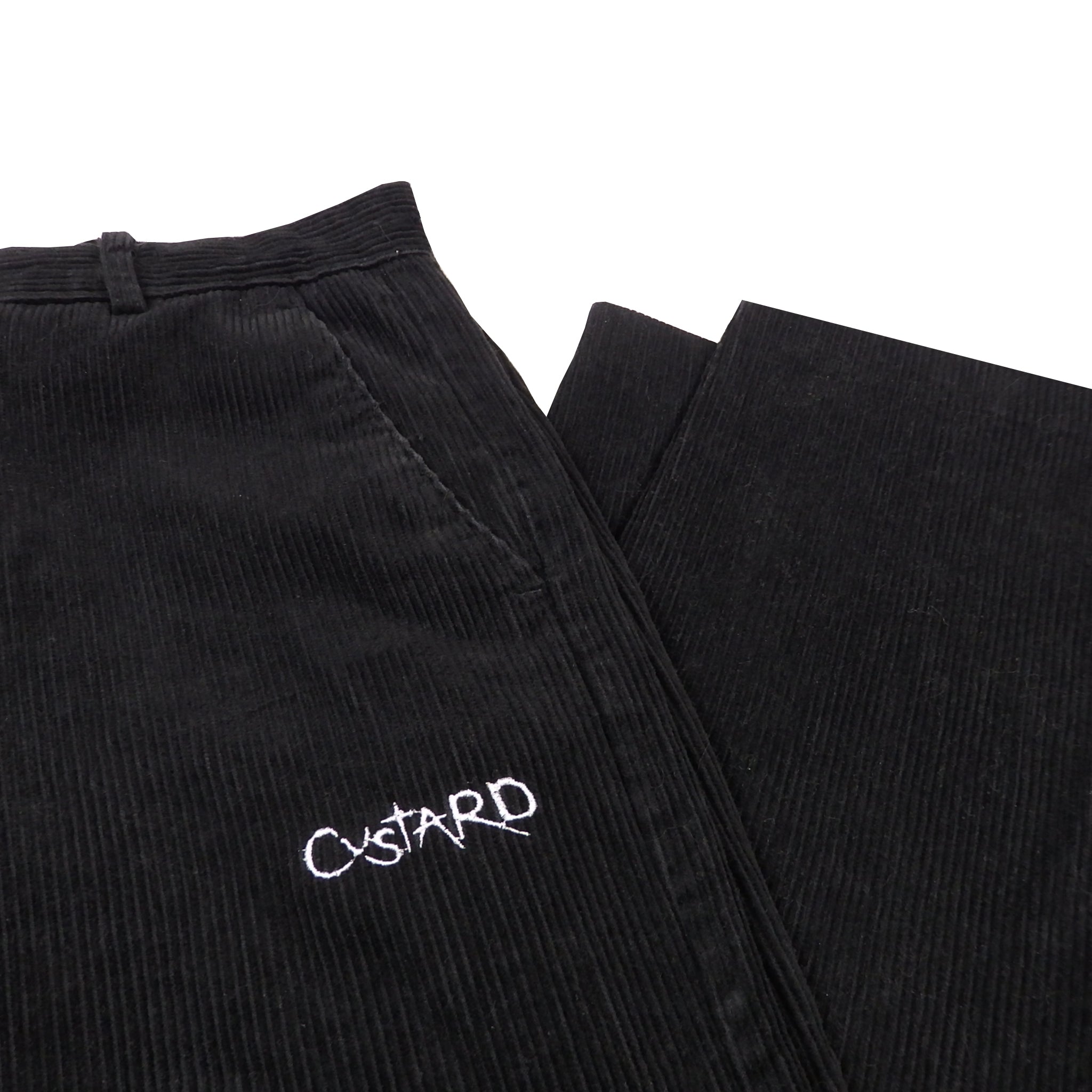 Custard Reclaimed Black Corduroy Trousers | Size 32 x 30