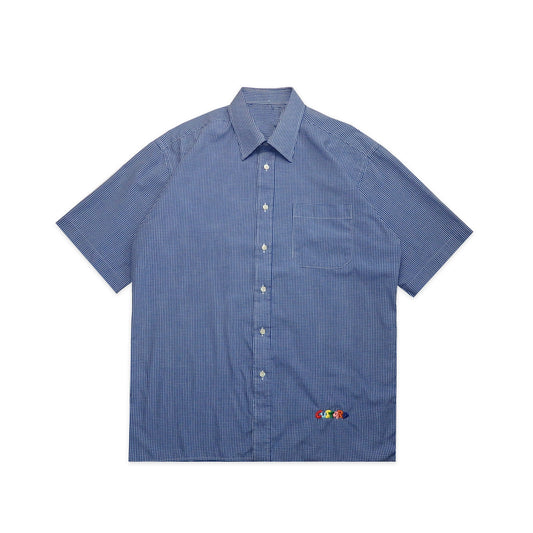 Custard Reclaimed Navy/White Check Shirt | Size Large