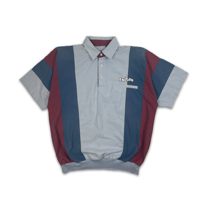 Custard Reclaimed Striped Polo Shirt | Size Medium