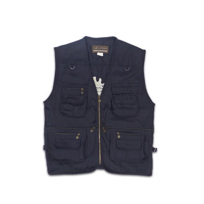 Custard Reclaimed Navy Fishing Vest | Size Large