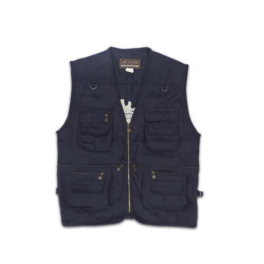 Custard Reclaimed Navy Fishing Vest | Size Large