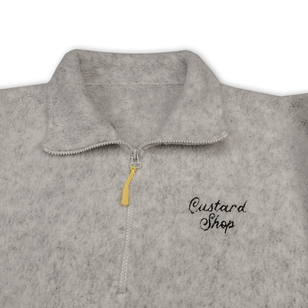 Custard Reclaimed Grey Sherpa 1/4 Fleece | Size Large