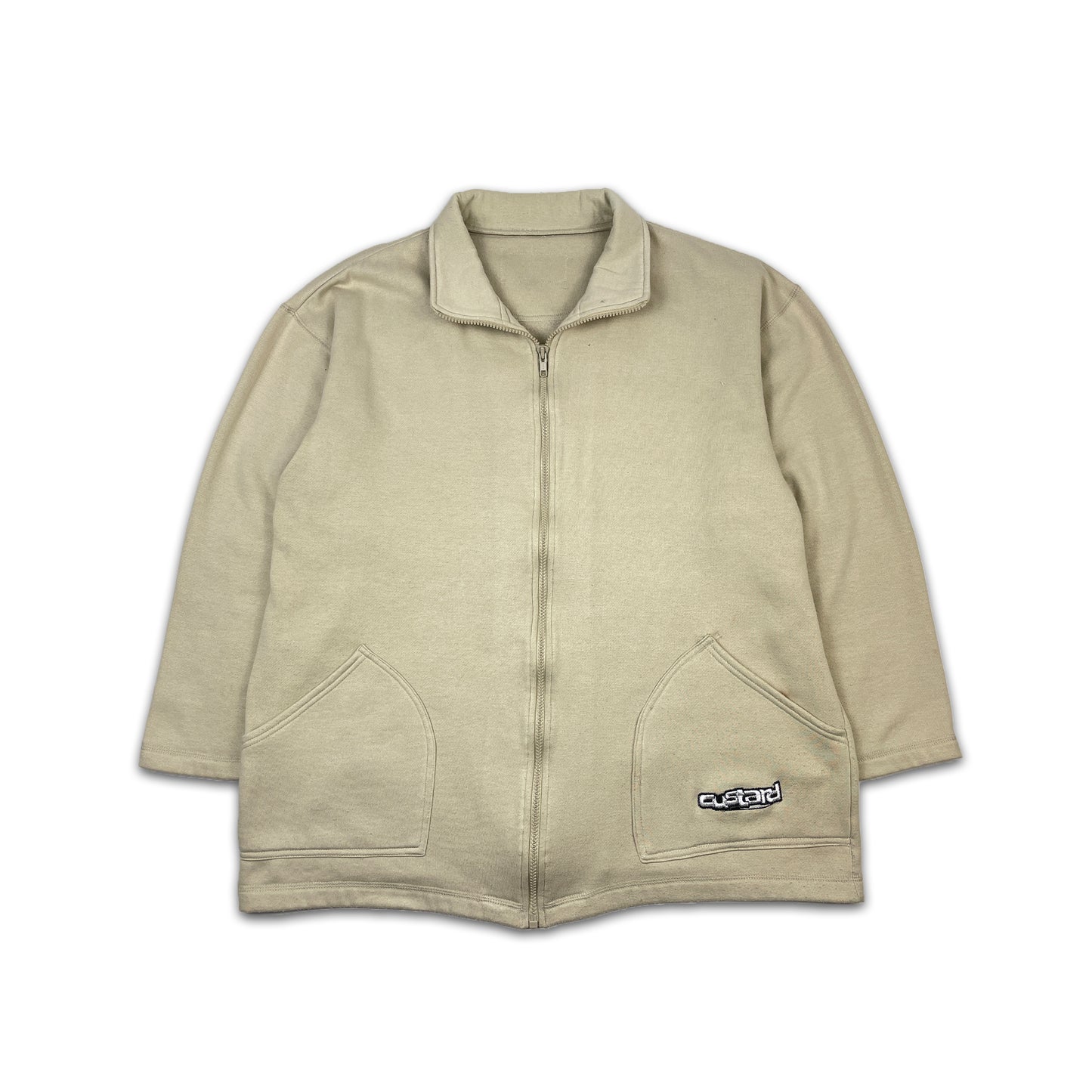 Custard Reclaimed Beige Full-Zip Fleece | Size Large