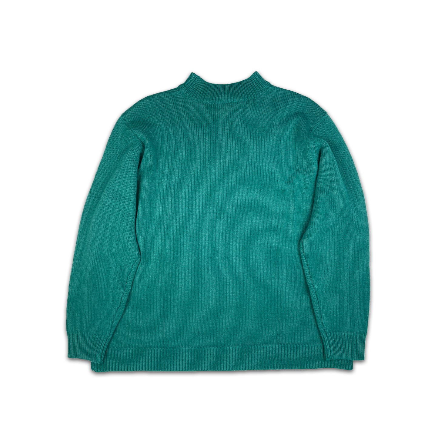 Custard Reclaimed Green Wool Turtleneck Jumper | Size Large