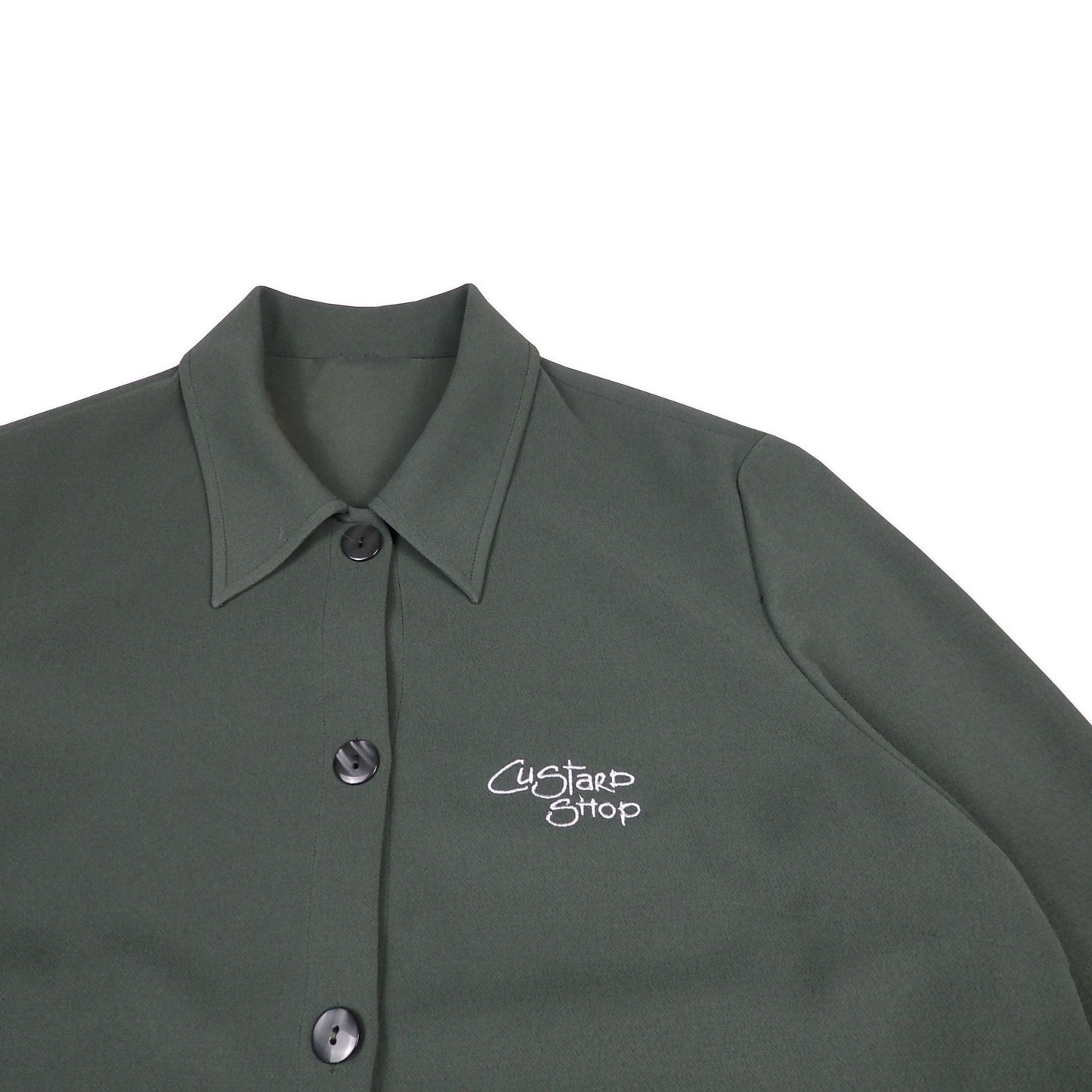 Custard Reclaimed Dark Green Button-Up Jacket | Size Large