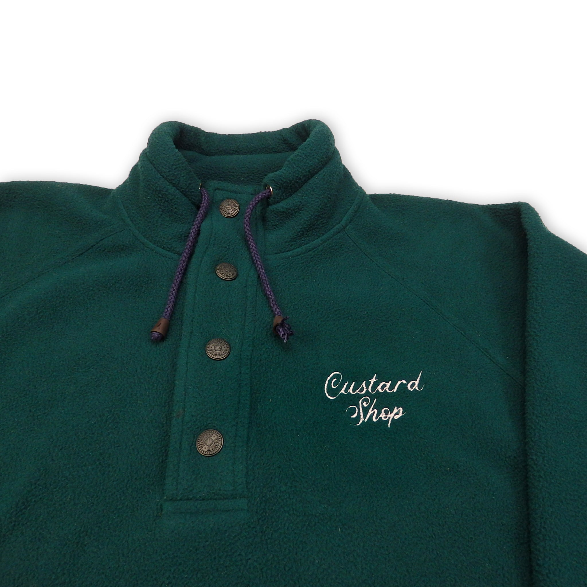 Custard Reclaimed Green 1/4 Button-Up Fleece | Size Large