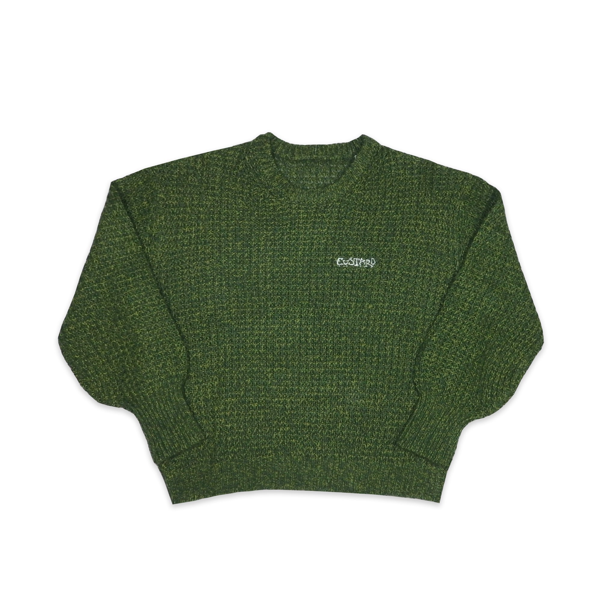 Custard Reclaimed Green Rib-Knit Jumper | Size Medium