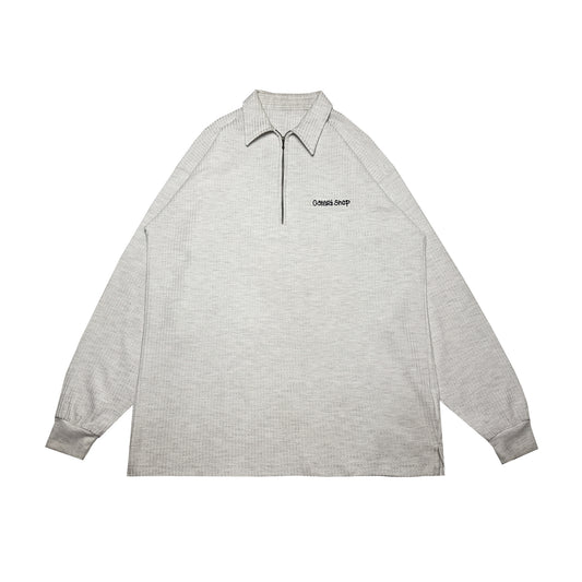 Custard Reclaimed Grey 1/4 Zip Jumper | Size XL