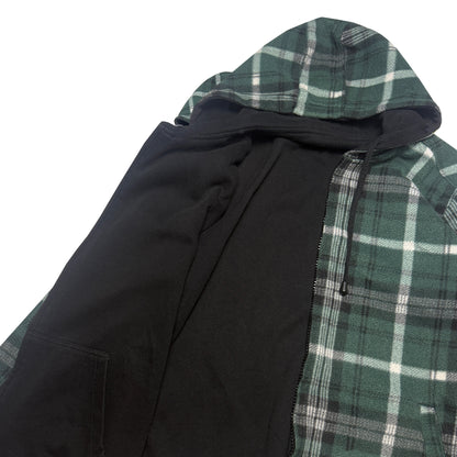 Custard Reclaimed Reversible Check Zip Hoodie | Size Large