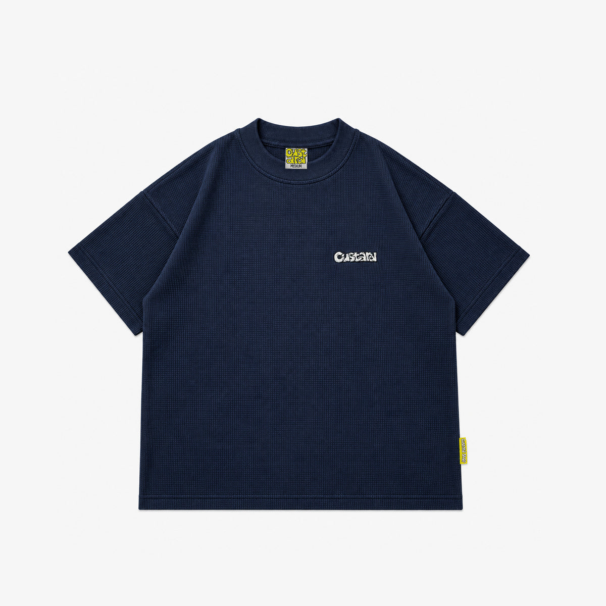 Waffle Embroidered T-Shirt | Navy